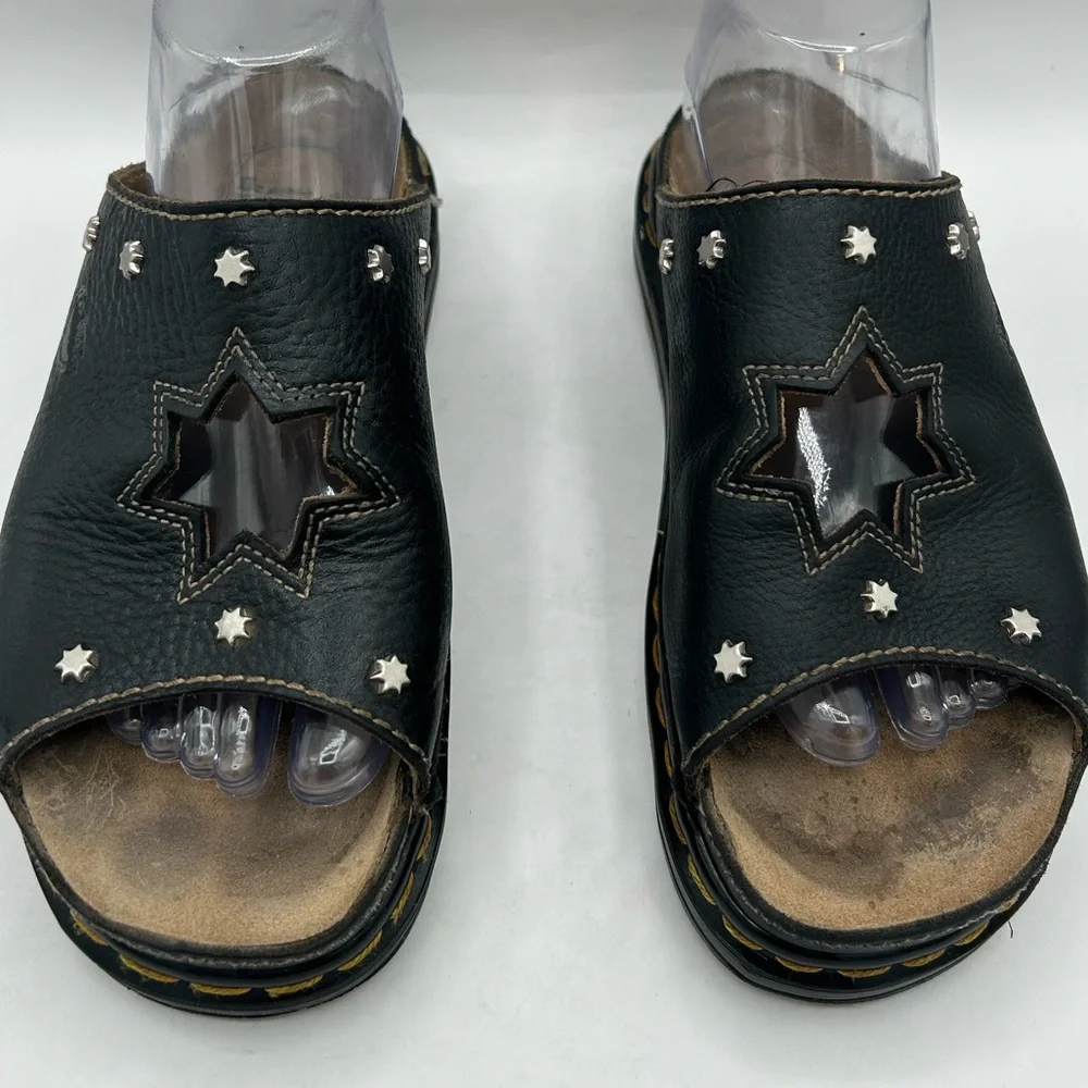 RARE vintage Dr Marten Star Cut Out Studded Slides Made In England Dunnet Sandal - Picture 4 of 17